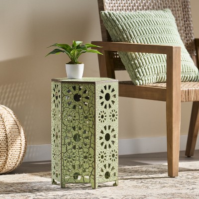 NicBex Outdoor End Table Sunburst Cut Out Design Modern Outdoor Coffee Table Outdoor Side Table, Patio Table Small Table for Backyard, Balcony, Porch