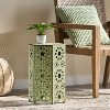 CAVINAS Hexagonal Iron Outdoor Patio End Table with Sunburst Cut Out Design,Waterproof Weather Resistant Side Table for Patio,Garden,Balcony - 3 of 4