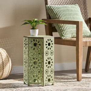 NicBex Outdoor End Table Sunburst Cut Out Design Modern Outdoor Coffee Table Outdoor Side Table, Patio Table Small Table for Backyard, Balcony, Porch - 1 of 4