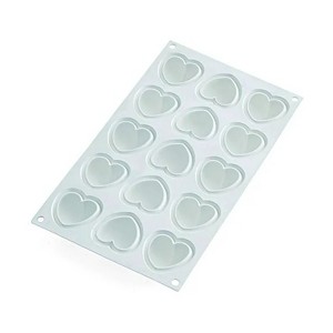 Silikomart Silicone Heart Mold "Cupido30", 1.01 oz, 15 cavities - 1 of 3
