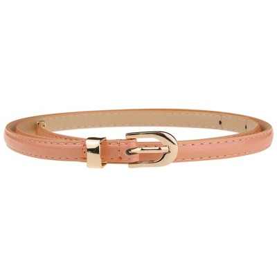 Elerevyo Women Skinny PU Leather Waist Belts with Gold Metal Buckle for Dress Jeans 1 Pc