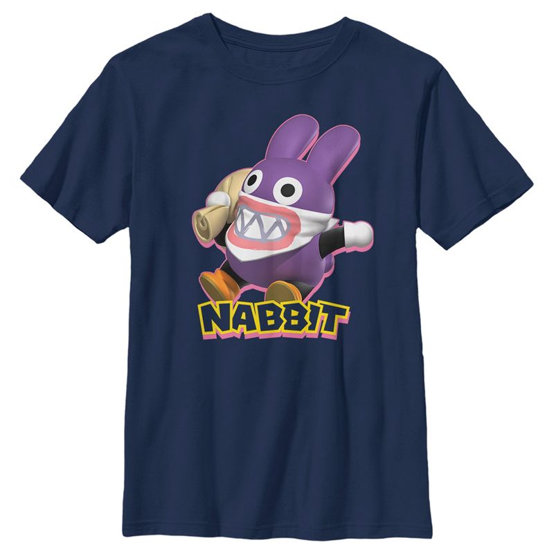 Boy's Nintendo Super Mario Bros U Deluxe Nabbit Portrait T-Shirt, 1 of 5