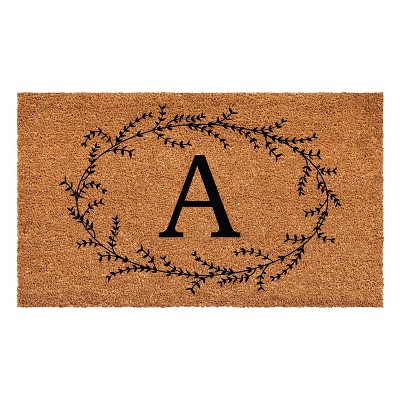 Calloway Mills Rustic Leaf Vine Monogrammed Doormat 24 In. x 48 In. (Letter A)