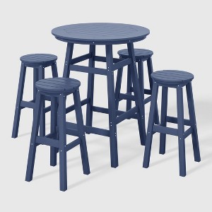 WestinTrends Malibu All Weather Hdpe Outdoor Patio Bar Height Dining Set (5-Piece) - 1 of 4