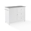 HomeStock  Soren Granite Top Rolling Kitchen Island Cart, Microwave Stand, Coffee Bar, with Shelves, White - 3 of 4
