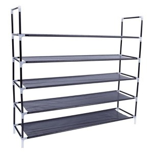 5-Layer Shoe Rack 100Cm Super Wide Extra Large Combined Simple Shoe Holder Black - 1 of 3