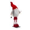 Plush Standing Gnome Skier Figurines – Set of 6, 14.25"H Red & Grey Polyester Holiday Decor for Indoor Display By Melrose - 3 of 4
