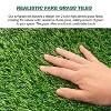 Artificial Grass Turf Tiles Interlocking Set of 35pcs, Fake Grass Tiles Self-draining for Pet Indoor/Outdoor Flooring Decor, 12x12in Grass Green - 3 of 4