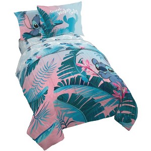 Jay Franco Disney Lilo and Stitch Floral Fun Bed Set - 1 of 4