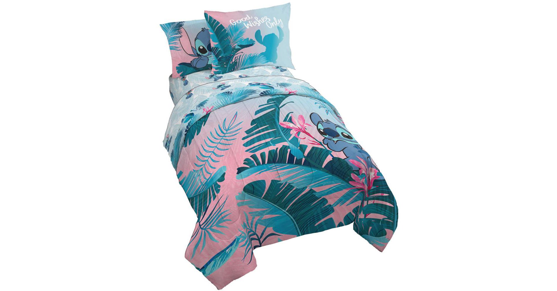 Jay Franco Disney Lilo and Stitch Floral Fun Twin Bed Set