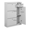 VANIRROR Slim White Shoe Cabinet with 3 Flip Drawers, Freestanding Tipping Bucket Shoe Rack Storage Shelf, Modern Hidden Organizer for Entryway - 3 of 4