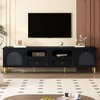 78.8" TV Stand with Ventilated Top Drawer and 2 Glass Cabinets, Sideboard Cabinet with 4 Drawers, Six Metal Legs, and Anti-tip Device for Living Room - 2 of 4