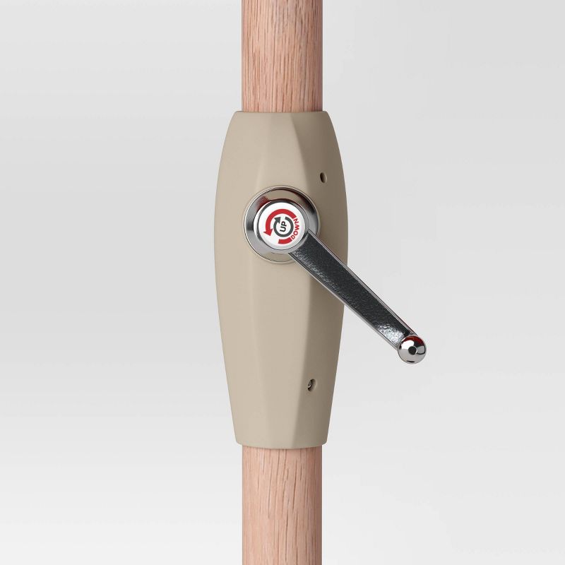 6'x10' Rectangular Cabana Stripe Outdoor Patio Market Umbrella with Light Wood Pole - Threshold™, 6 of 8