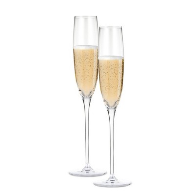 Berkware Tall Champagne Flutes with Gold Tone Rim - 8.1oz (Set of 4)