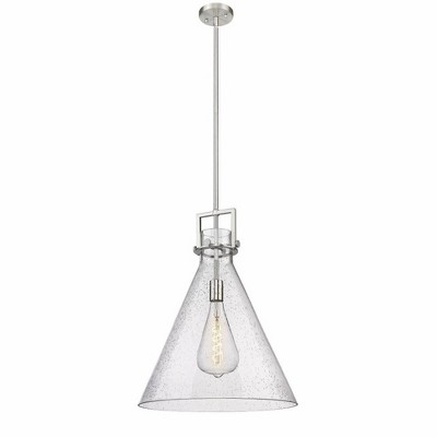 Newton Cone - 1 Light Stem Hung Pendant In Industrial Style-22.75 Inches Tall and 18 Inches Wide