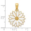 Black Bow Jewelry 14k Yellow Gold 19mm White Enameled Daisy Blossom Pendant - 4 of 4