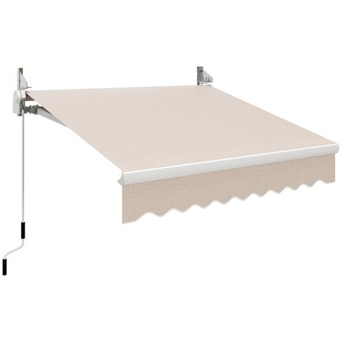 Outsunny 8' X 7' Patio Retractable Awning, Manual Exterior Sun Shade ...