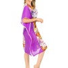 LA LEELA Women's Beachwear Swimsuit Coverups for Women Summer Swim Beach Cover Ups for Swimwear Women Bathing Suit Tunic Dress 2X-3X Purple, Butterfly - 2 of 4