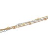 Bella Silver Sterling Silver Triple Strand Oval Diamond-Cut Beaded Bracelet - Tri-Color - Multi - 7+1 Inch - 2 of 4