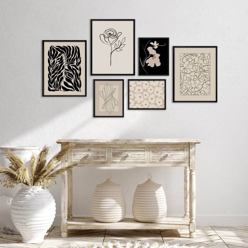 Americanflat - Minimalist Flower Line Neutral by The Print Republic - botanical  Wall Art, 1 of 8