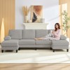 Mjkone 110"Velvet U-Shaped Sectional Sofa Couches, Upholstered 4-Seater Sofa with Double Chaises and Sleepable Armrests - 2 of 4