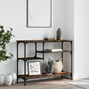 vidaXL Console Table with Shelves Smoked Oak 39.4 in.x13.8 in.x29.5 in. - 3 of 4