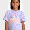 Girls' My Melody and Kuromi Short Sleeve Oversized Graphic T-Shirt - Purple - 2 of 4