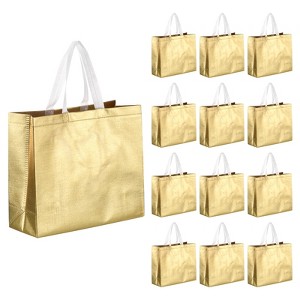 Unique Bargains Non-Woven Fabrics Smooth Glittery Surfaces Durable Gift Bags 60 Pcs - 1 of 4