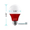 Luxrite A19 LED Red Bulbs, 60W Equivalent, Non-Dimmable, UL Listed, Indoor Outdoor, Porch, Christmas, Decoration, E26 Standard Base 2 Pack - 4 of 4