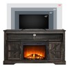 OKD 60" Fireplace TV Stand for 65+ Inch TV, 33" Tall TV Stand w/Sliding Barn Door - 3 of 4