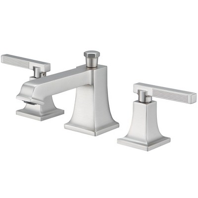 BWE 8 in. Widespread Double Handle Three Holes Bathroom Faucet Water-Saving With Drain Kit