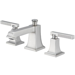 BWE 8 in. Widespread Double Handle Three Holes Bathroom Faucet Water-Saving With Drain Kit - 1 of 4
