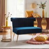 Cadmus 46" Modern  Velvet Armless Loveseat with channel-tufted wingback  for living room and drawing room| KARAT HOME - 3 of 4