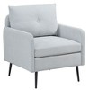 CAVINAS Chenille Accent Chair with Low Backrest and Metal Black Legs,Upholstered Living Room Chairs,Reading Chairs for Living Room - 2 of 4