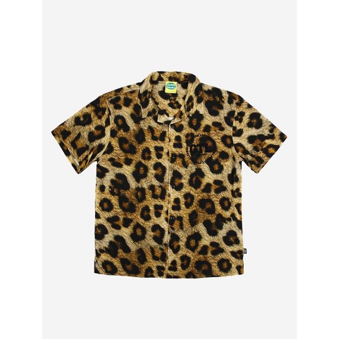 Jersey Shore GTL Short Sleeve Leopard Print Button-Down Shirt - image 1 of 3