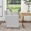 KINWELL 25" Performance Fabric Upholstered Rolling Dining Armchair - 3 of 4