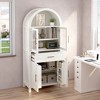 Okak Tall Arched Storage Pantry Cabinet with Glass Doors & Adjustable Shelves,Display Sideboard Accent Cabinet for Dining Room,Kitchen - 4 of 4