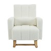 TOAOTBNBO Contemporary Accent Rocking Chair with Pillow, Teddy Velvet Armchair with Ergonomic Design Soft Recliner Chair for Bedroom - 2 of 4