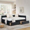 TIRAMISUBEST Full Size Upholstered Bed Frame with 2 Drawers & Tufted Backrest, Velvet Sofa-Style Platform Bed - Black, 79.5"x58" - 2 of 4