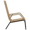 vidaXL Outdoor Patio Chair - Light Brown Poly Rattan with Powder-Coated Steel Frame - Durable & Easy-to-Clean - 3 of 4