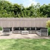 vidaXL Patio Furniture Set 11 Piece Garden Sectional Sofa with Cushions Steel - White - 2 of 4