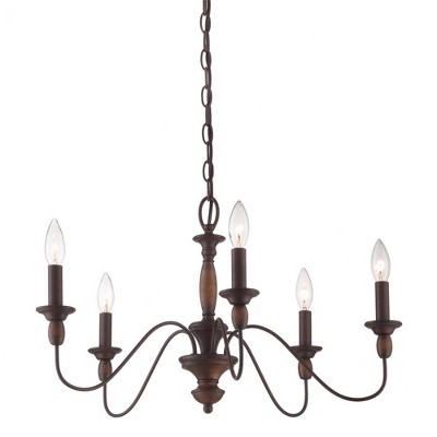 Quoizel Lighting Holbrook 5 - Light Chandelier in  Tuscan Brown