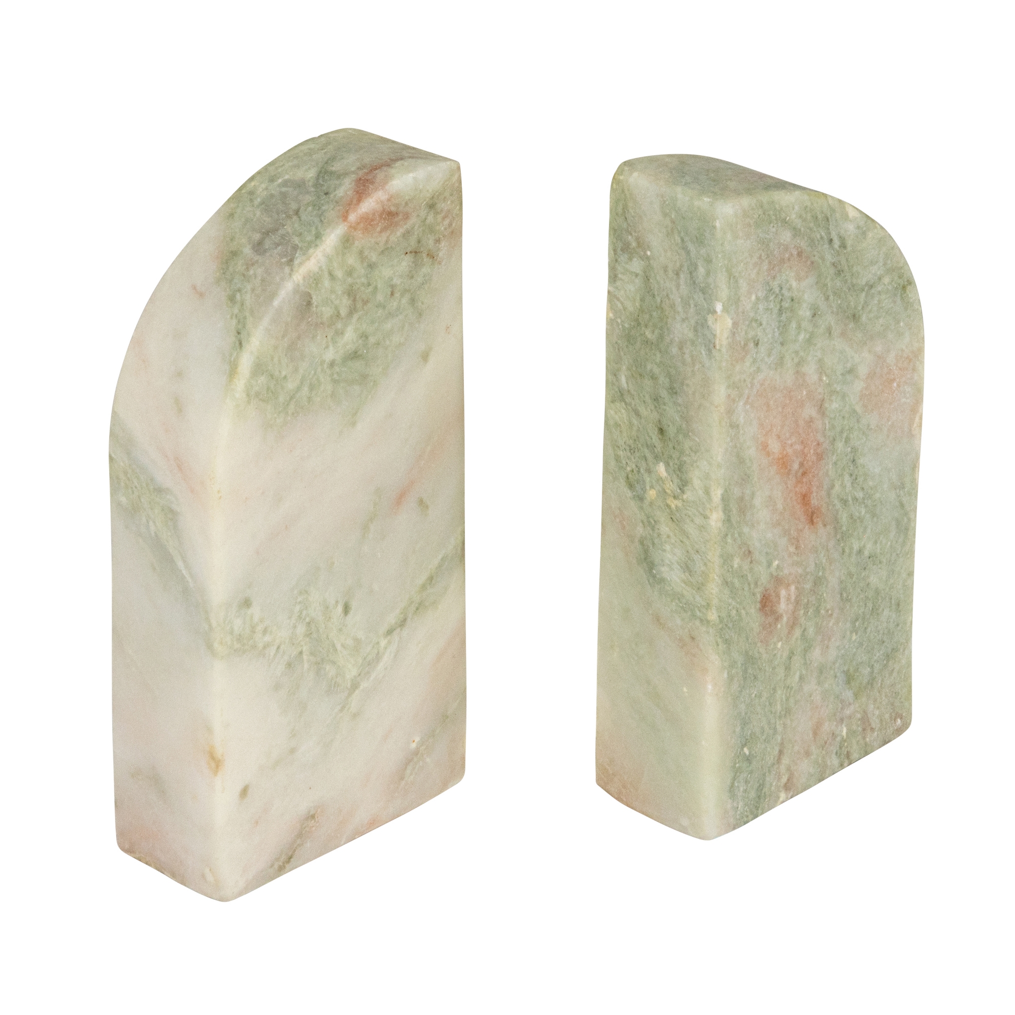 Storied Home Half Arch Marble Bookends, Green