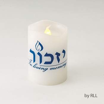 Rite Lite 2.75" Flickering Yizkor LED Flameless Memorial Candle - Clear/Blue