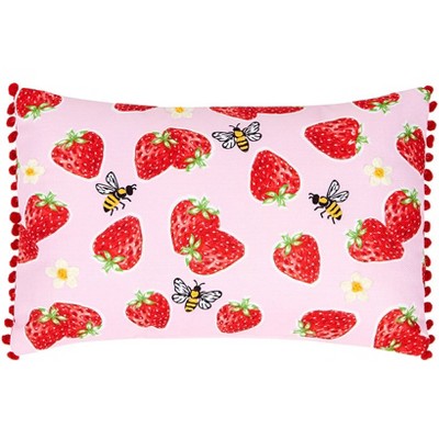 The Lakeside Collection Strawberry Garden Accent Pillows