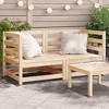 vidaXL Patio Sofas Corner Loveseat Couch 2 Pcs Outdoor Furniture - Solid Pine Wood, Weather-Resistant, Modular Design for Garden, Terrace, or Patio - 2 of 4