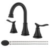 Widespread Two Handle Bathroom Sink Faucet Hole Swivel Spout Pop Up Drain cUPC Hoses - 2 of 3