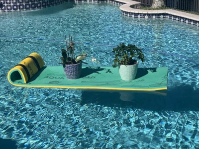 Aqua Lily Pad 85 X 24 Inch Tadpole Single Adult Floating Foam Pool Lounger  Water Blanket Table Bed Mat With Pillow Straps & Storage Bag, Green/yellow  : Target