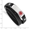 Black Bow Jewelry Ladies Stainless Steel Leather Medical I.D. Wrap Bracelet, 6.75 Inch - 4 of 4