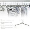 100 Piece Set of Velvet Slim Profile Heavy Duty Felt Hangers with Stainless Steel Swivel Hooks in Gray - 2 of 4